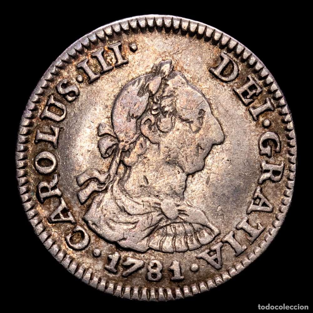 Material numism&aacute;tico: Carlos III (1759-1788). 1/2 real. 1781. M&eacute;xico. FF. (Cal-207). Ag. 1,67 gramos. MBC. Tono.