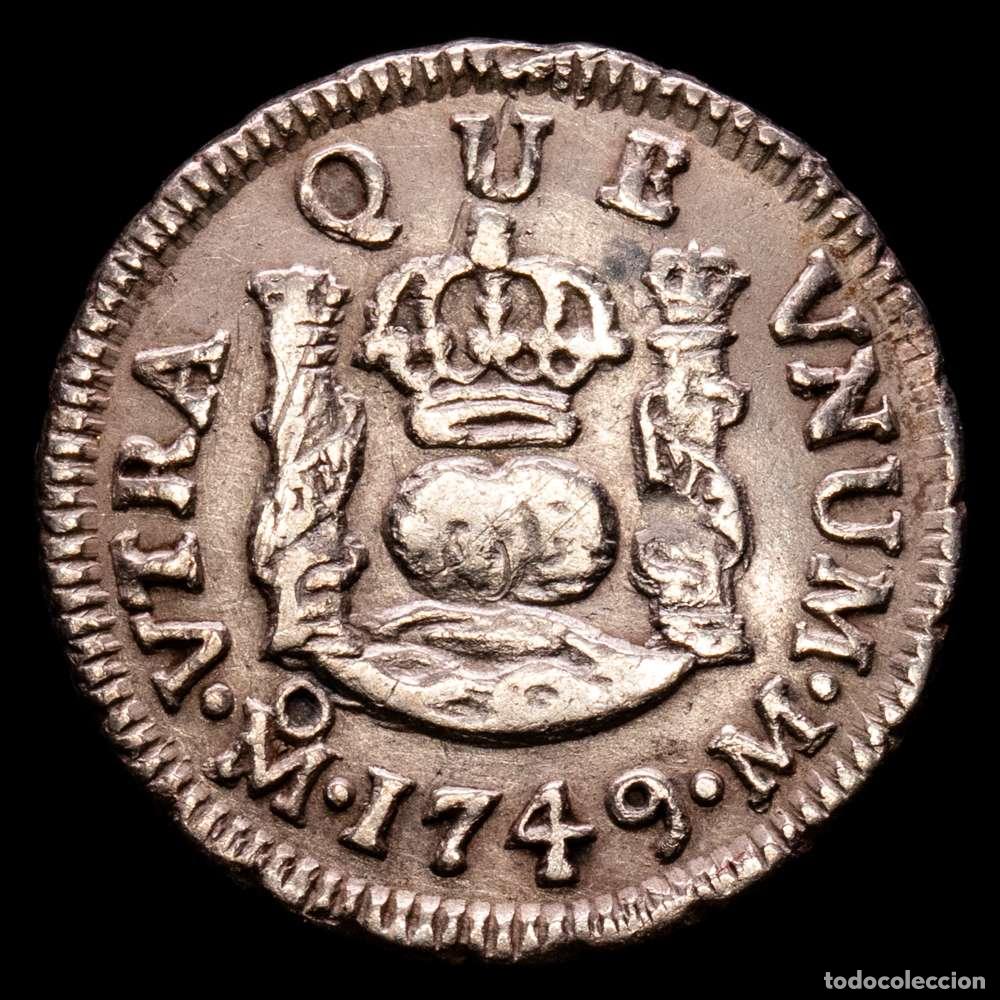 Material numism&aacute;tico: Fernando VI (1746-1759). 1/2 real. 1749. M&eacute;xico. M. (Cal-187). Ag. 1,66 gramos. Ligero tono. MBC+.