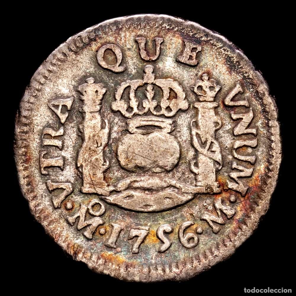Material numism&aacute;tico: FERNANDO VI (1746-1759). 1/2 real. 1756. M&eacute;xico. M. (AC-91). Ag. 1,64 gramos. MBC. Tono.