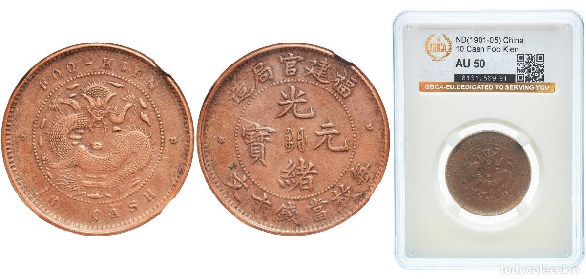 Material numism&aacute;tico: China Fukien Province Chinese Empire ND (1901-1905) 10 Cash - Guangxu (Foo-Kien; copper) Copper 7.2