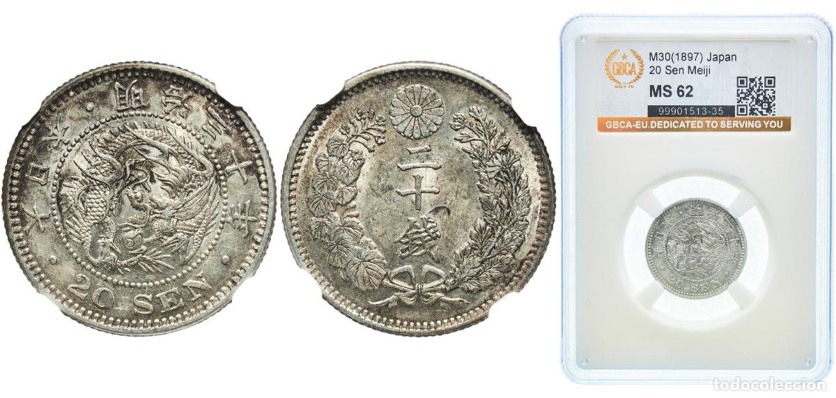 Material numism&aacute;tico: Japan Empire M30 (1897) 年十三治明 20 Sen - Meiji Silver (.800) (20% copper) (7516448) 5.39g GBCA MS Y