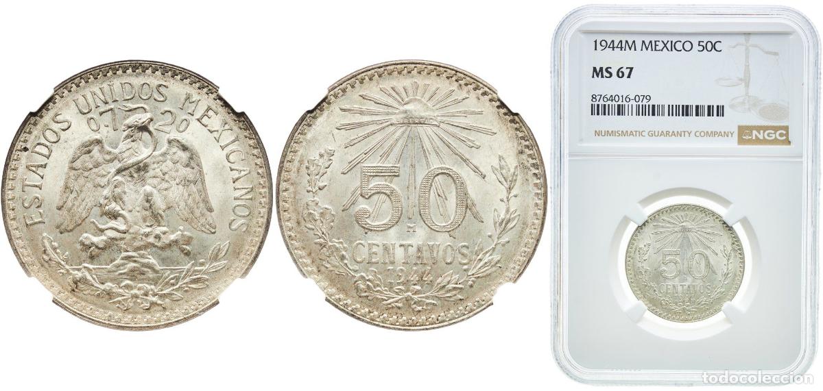 Material numism&aacute;tico: Mexico United Mexican States 1944 M 50 Centavos Silver (.720) Mexican Mint (55806000) 8.33g NGC MS