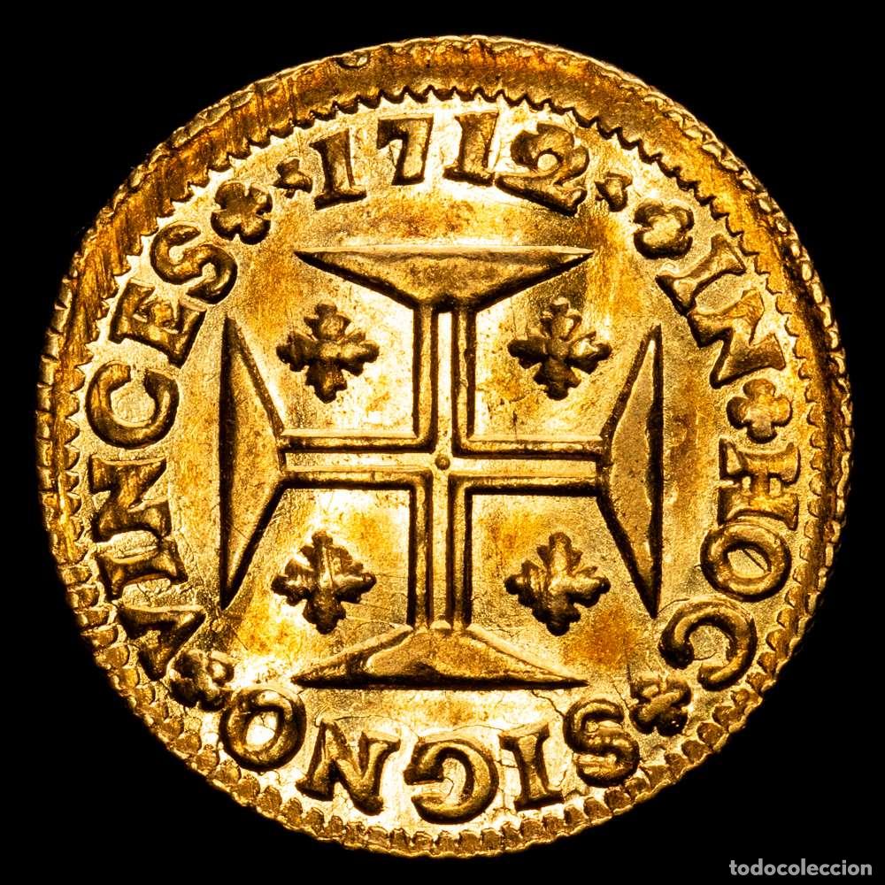 Material numism&aacute;tico: Portugal. 1712. Juan V. 1000 Reis. (Fr. 98) (Gomes 88.07). AU 2,69 g. EBC-.