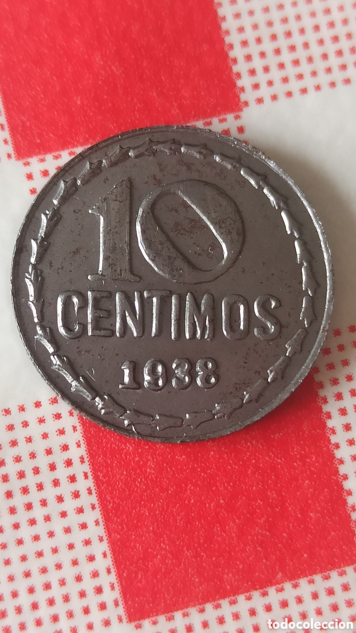 Material numism&aacute;tico: R&eacute;plica moneda de 10 centimos 1938 Rep&uacute;blica Espa&ntilde;ola