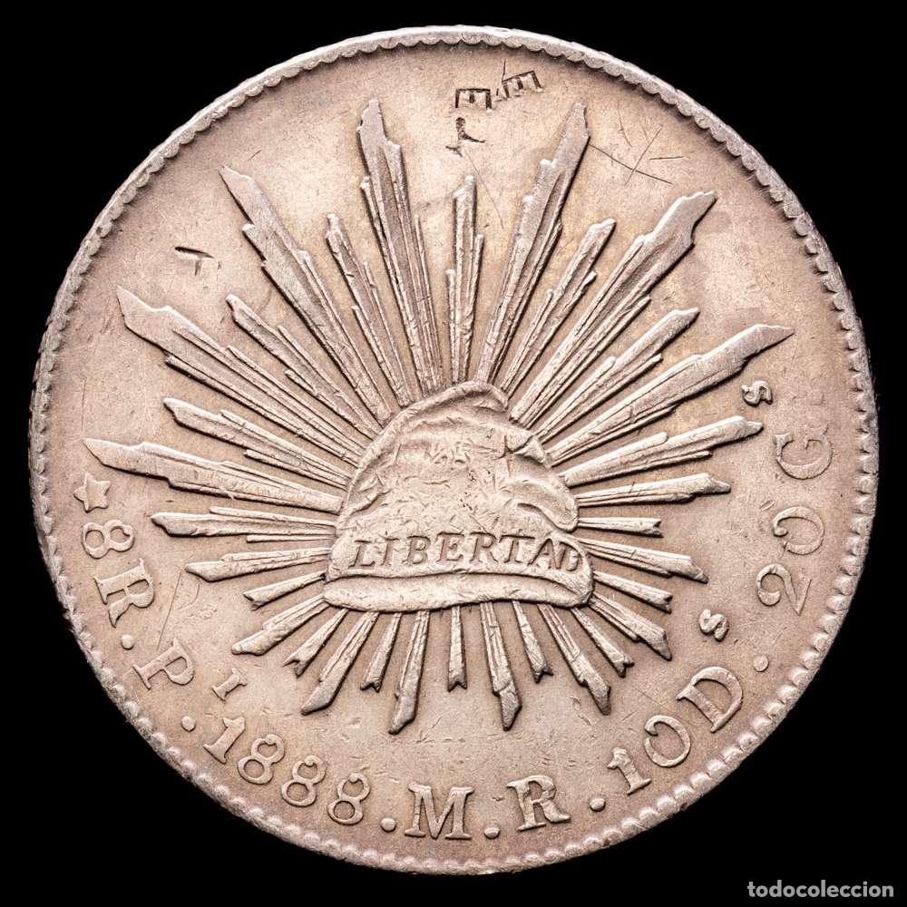 Material numism&aacute;tico: M&Eacute;XICO. 8 reales. (Ar. 26,85 gr). 1888. San Luis de Potos&iacute; SR. (Km-377,12). MBC+.