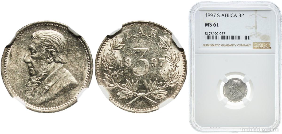 Material numism&aacute;tico: South Africa Republic 1897 3 Pence (Zuid Afrikaansche Republiek) Original luster Silver (.925) (Cop