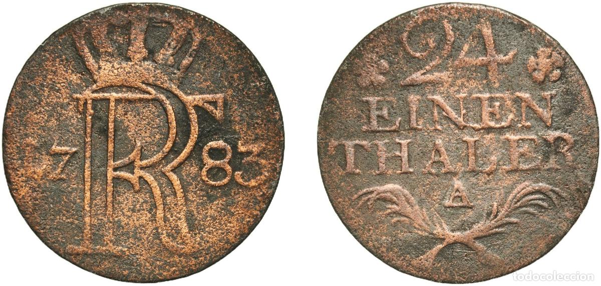 Material numism&aacute;tico: Germany Kingdom of Prussia Kingdom of Prussia Second Empire 1783 A 1&frasl;24 Thaler - Frederick II Billo
