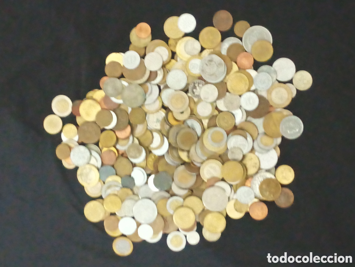Material numism&aacute;tico: Lote 1600 gramos 1,6kg monedas del mundo