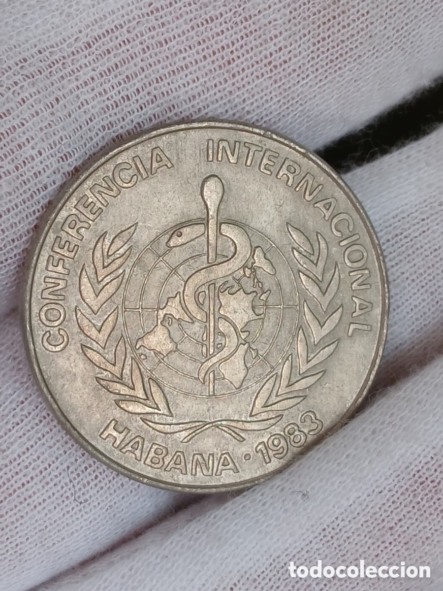 Material numism&aacute;tico: L6 P13. Cuba placa / medalla conferencia internacional de salud