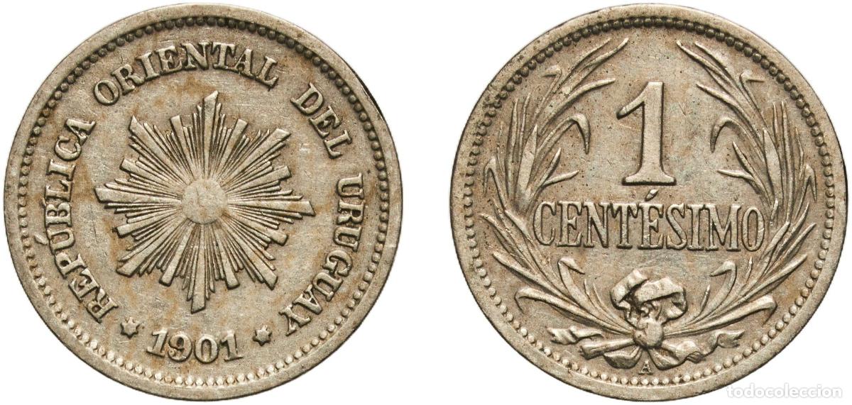 Material numism&aacute;tico: Uruguay Oriental Republic of Uruguay 1901 A 1 Cent&eacute;simo Copper-nickel (75% Copper, 25% Nickel) Vien