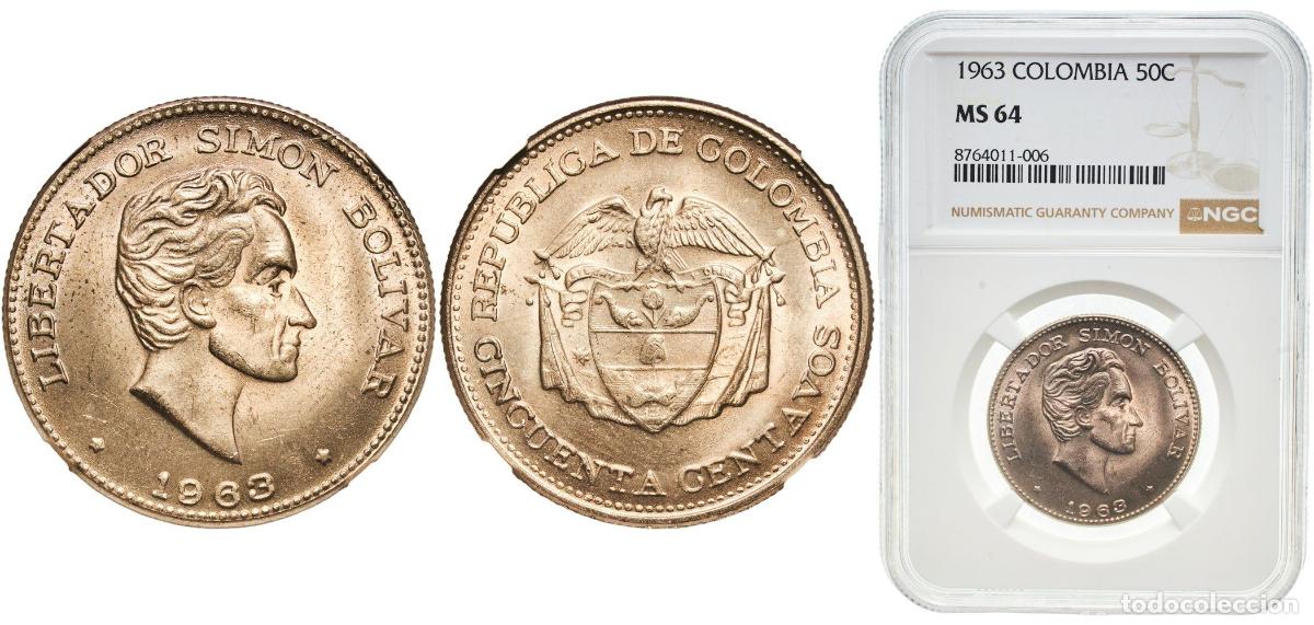 Material numism&aacute;tico: Colombia Republic 1963 50 Centavos Copper-nickel (75% Copper, 25% Nickel) Casa de Moneda de Colombi