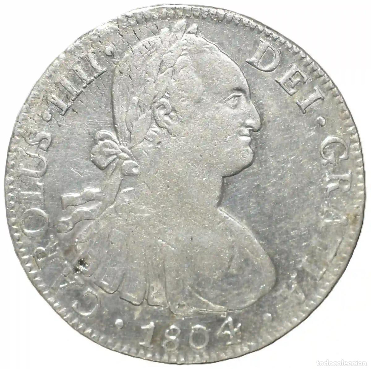 Material numism&aacute;tico: Moneda 8 Reales de 1804. Carlos IV. M&eacute;jico-TH