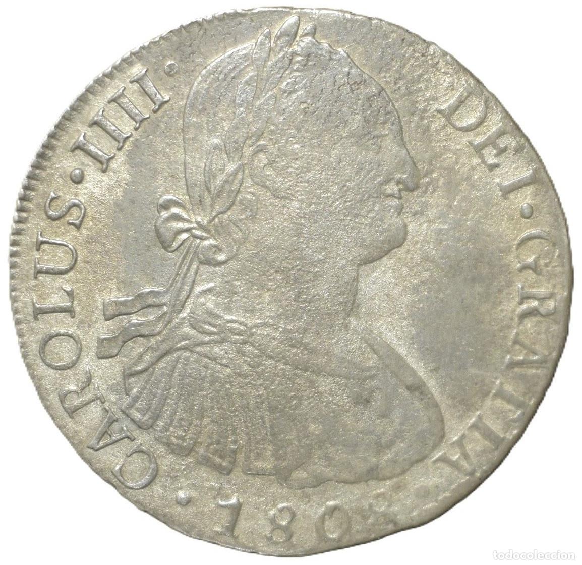 Material numism&aacute;tico: Moneda de 8 Reales de 1808. Carlos IV. Lima. Ensayador JP.