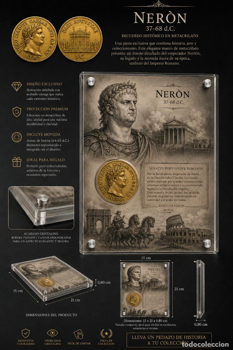 Material numism&aacute;tico: NER&Oacute;N.-CUADRO DE METACRILATO EXCLUSIVO PARA NUMISM&Agrave;TICOS
