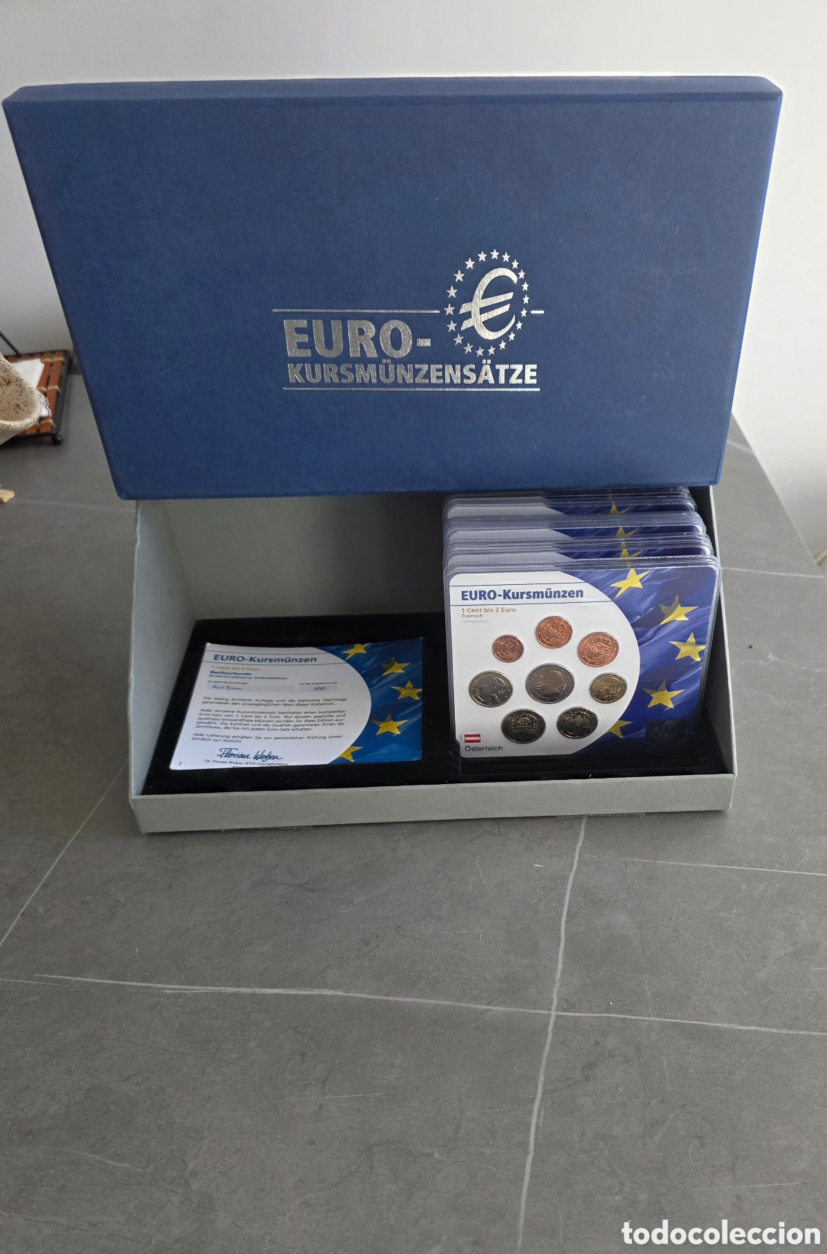 Material numism&aacute;tico: Ser&iacute;a de monedas Euro en Bl&iacute;ster y caja colectora