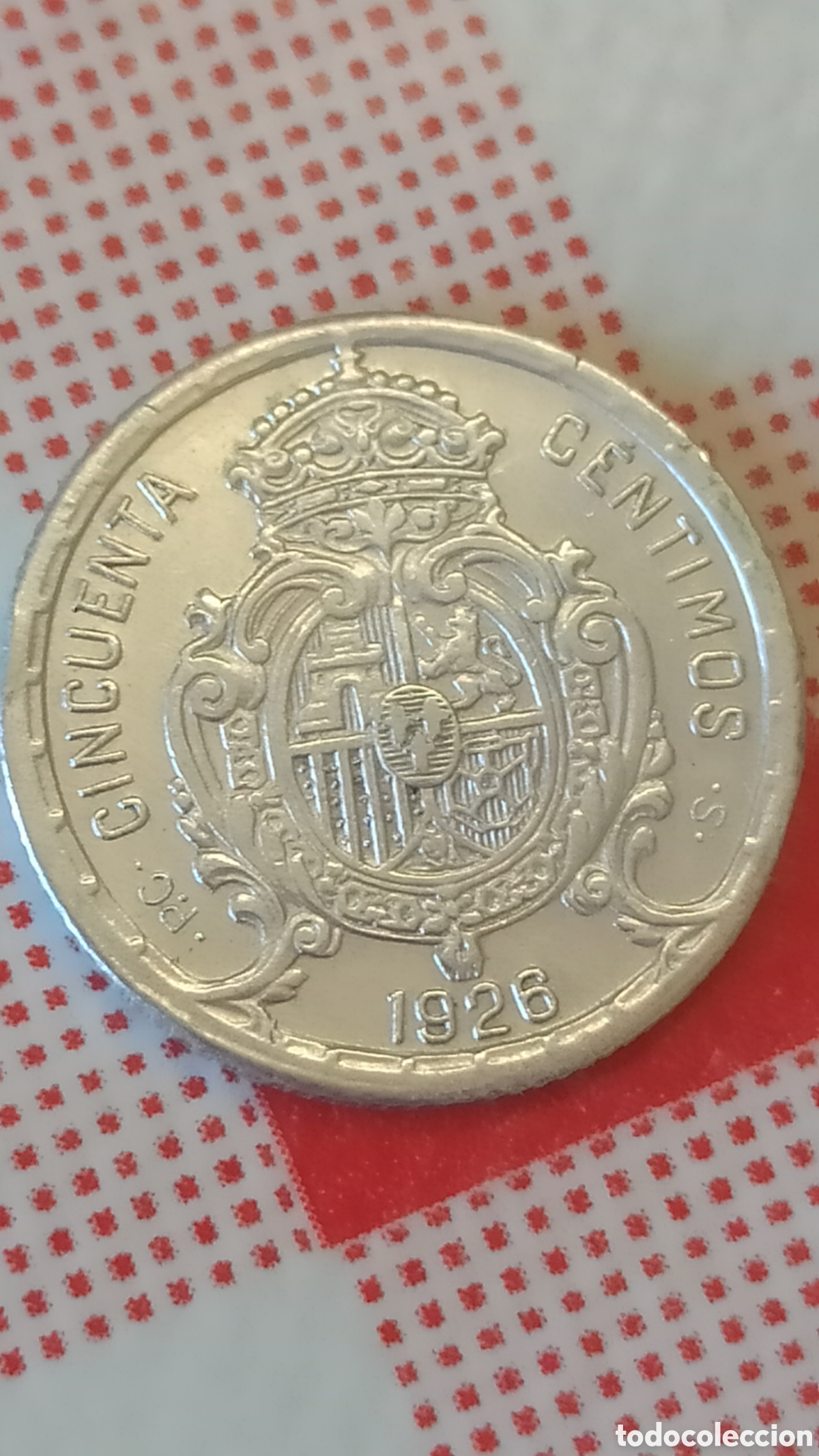 Material numism&aacute;tico: Moneda 50 centimos Alfonso XIII 1926