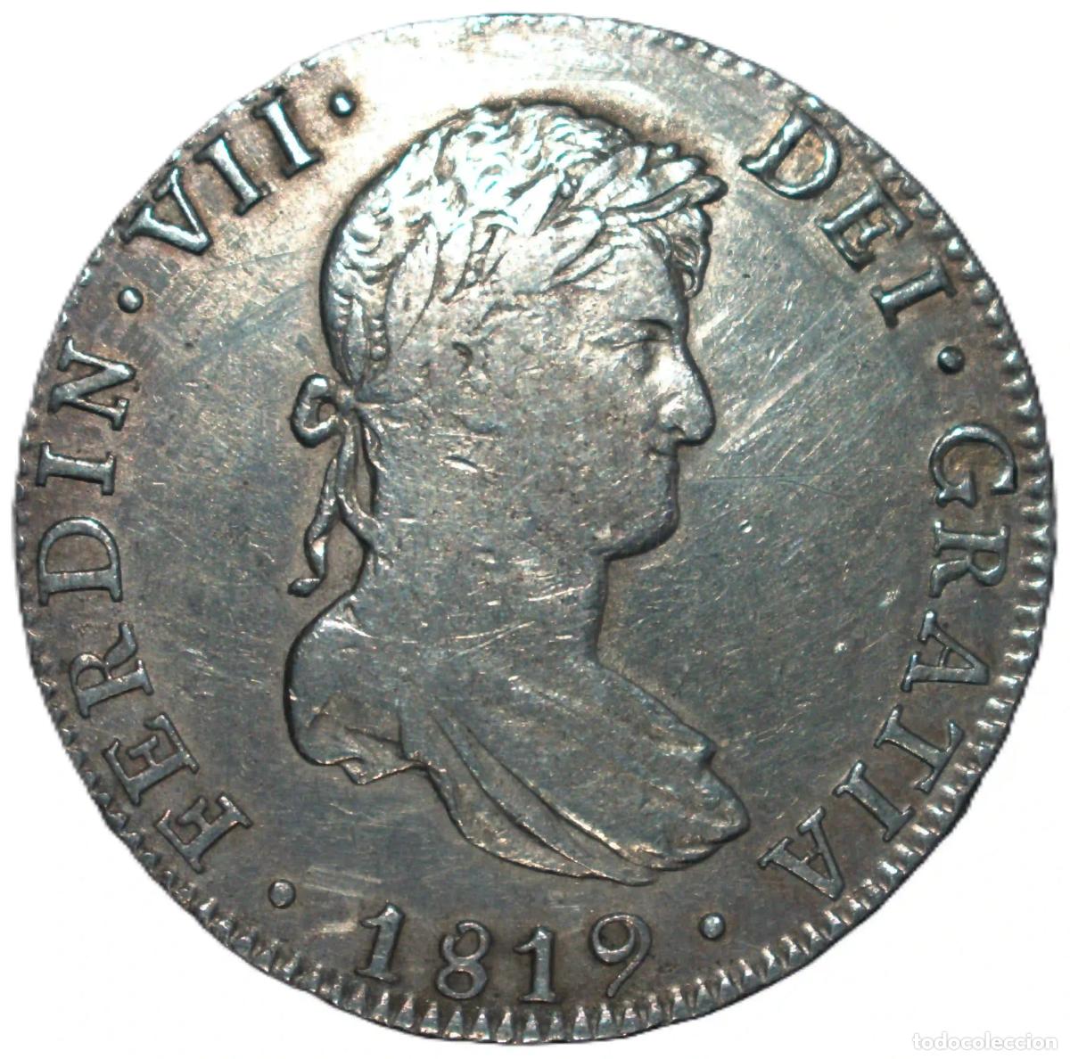 Material numism&aacute;tico: Moneda 8 Reales de 1819. Fernando VII. M&eacute;jico-JJ