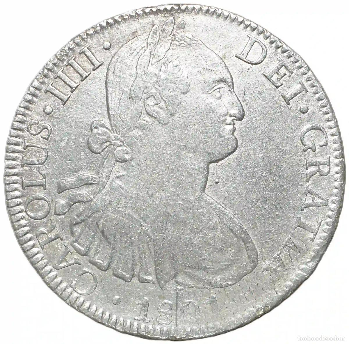 Material numism&aacute;tico: Moneda 8 Reales de 1801. Carlos IV. M&eacute;jico-FM.