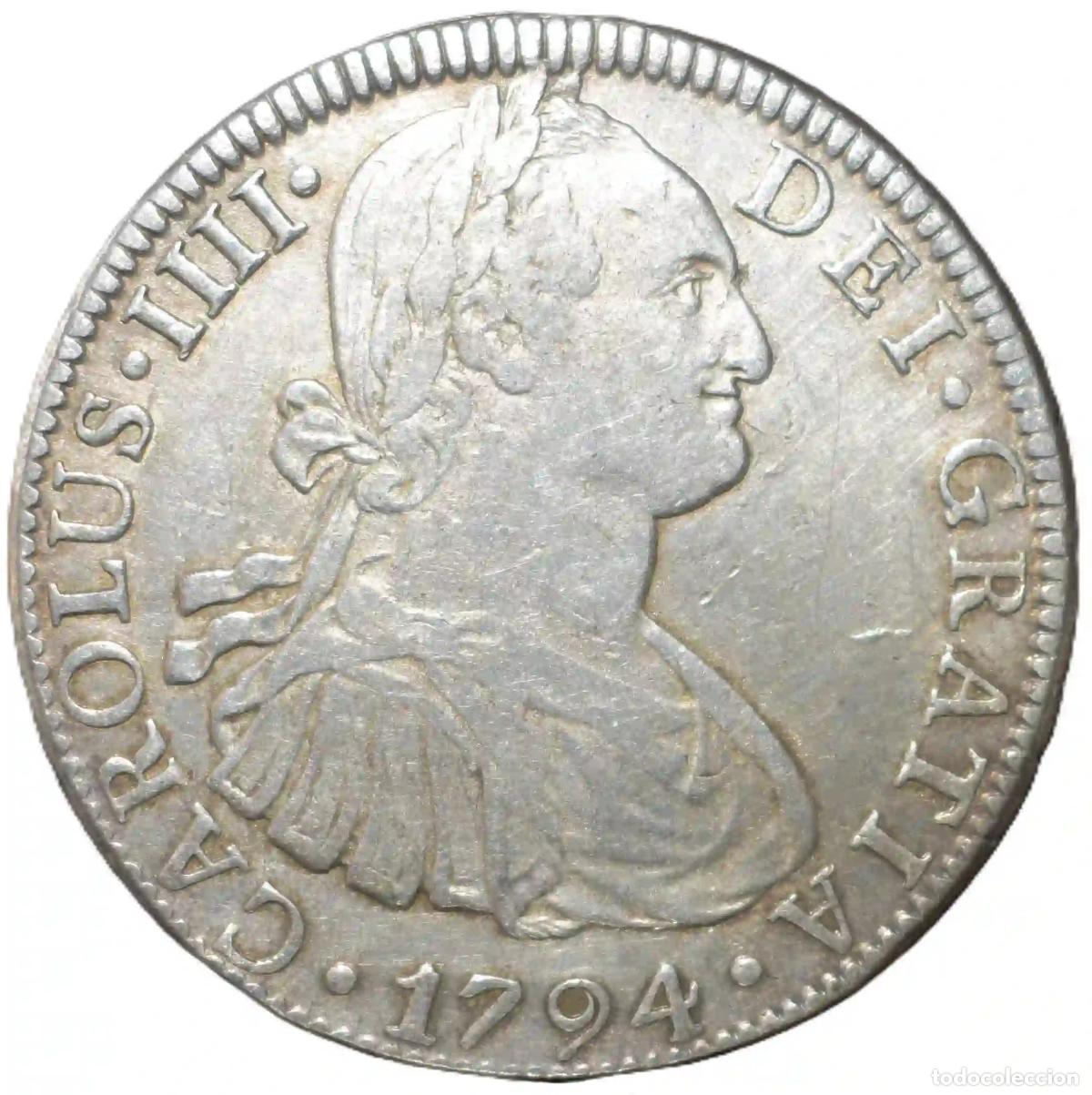 Material numism&aacute;tico: Moneda 8 Reales de 1794. Carlos IV. M&eacute;jico-FM
