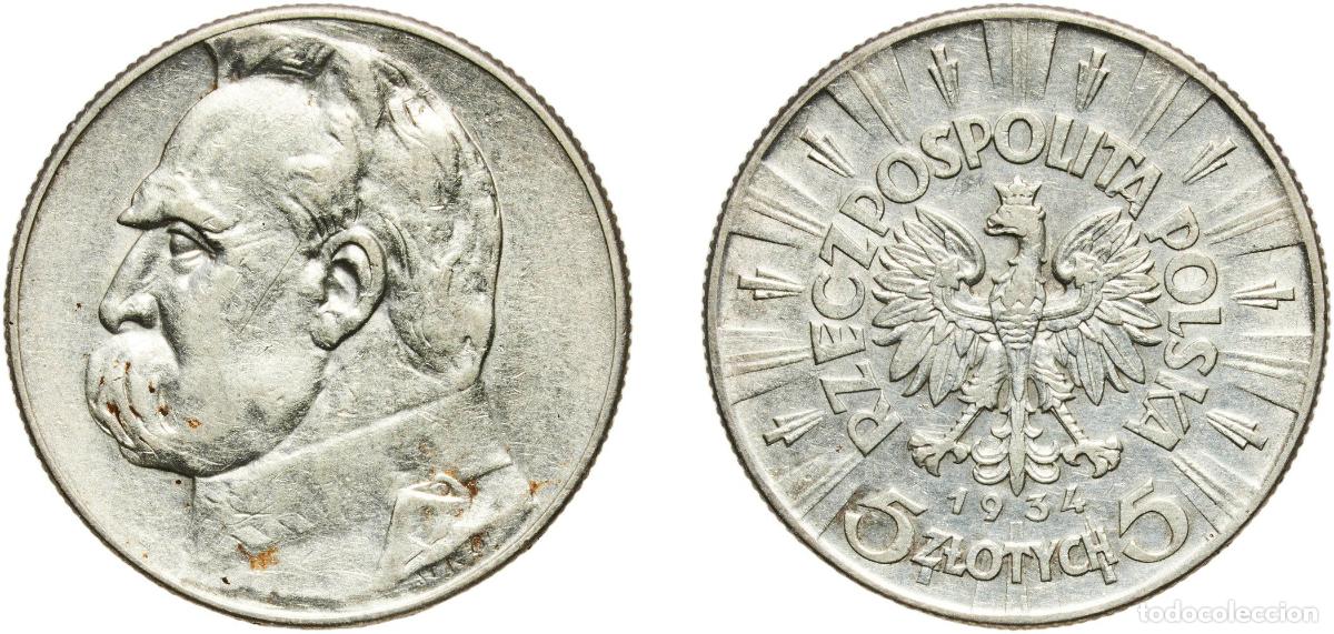 Material numism&aacute;tico: Poland Second Republic 1934 5 Złotych (J&oacute;zef Piłsudski) Silver (.750) Mint of Poland (6510000) 11g