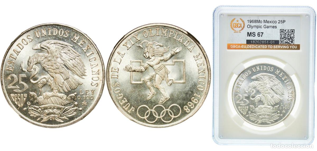 Material numism&aacute;tico: Mexico United Mexican States 1968 Mo 25 Pesos (Olympic Games) Silver (.720) (Copper .280) Mexican M