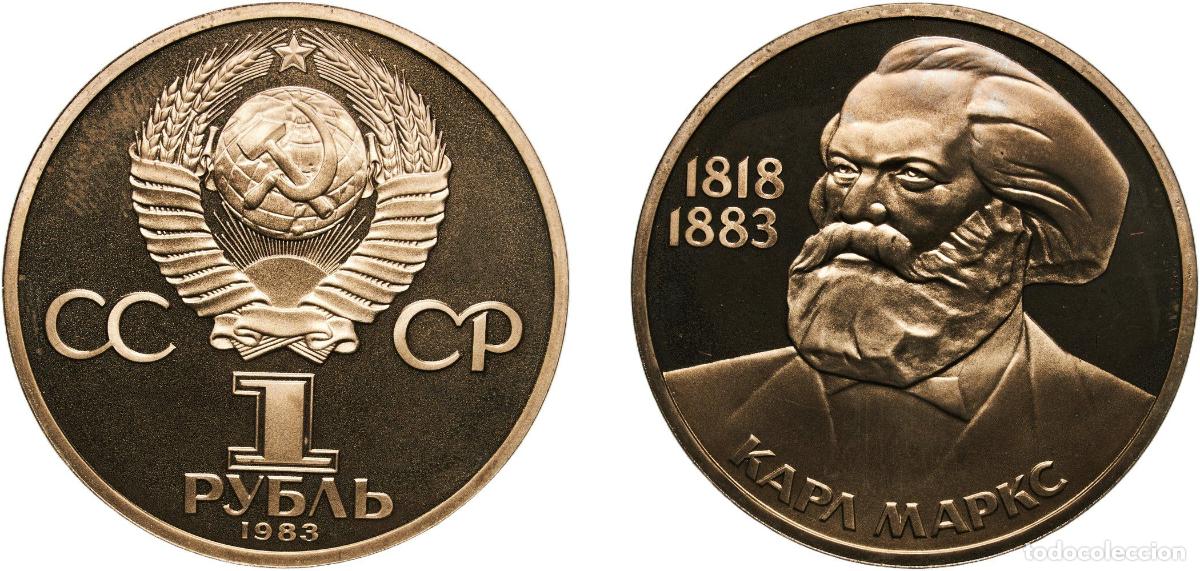 Numismatic Material: Russia Soviet Union Russian SFSR 1983 1 Rouble (Karl Marx) Copper-nickel Leningrad Mint (79000) 12.