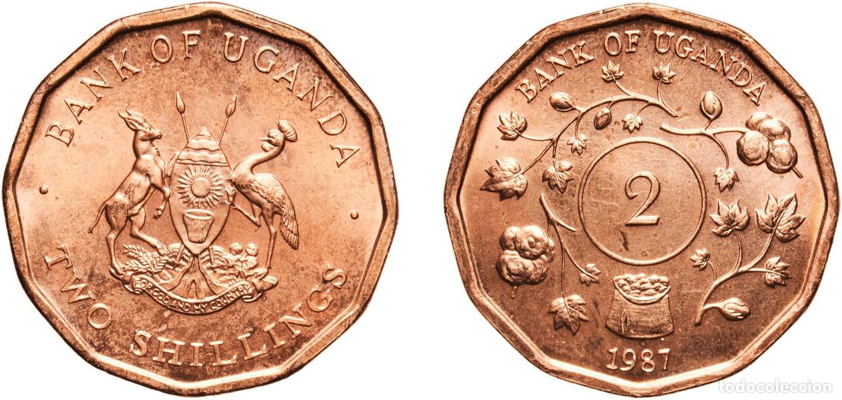 Material numism&aacute;tico: Uganda Republic 1987 2 Shillings Copper plated steel Royal Mint 7.88g UNC KM 28 Sch&ouml;n 27
