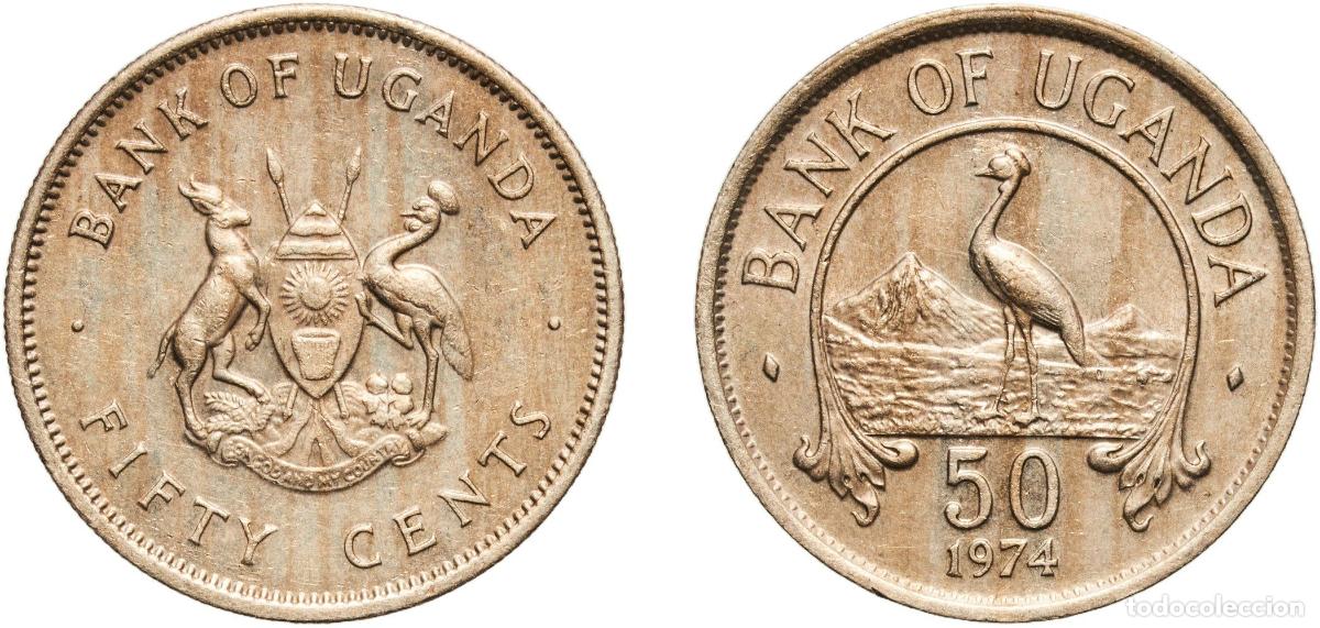 Material numism&aacute;tico: Uganda Republic 1974 50 Cents (Non-magnetic) Copper-nickel Royal Mint (Tower Hill) (10000000) 4.54g