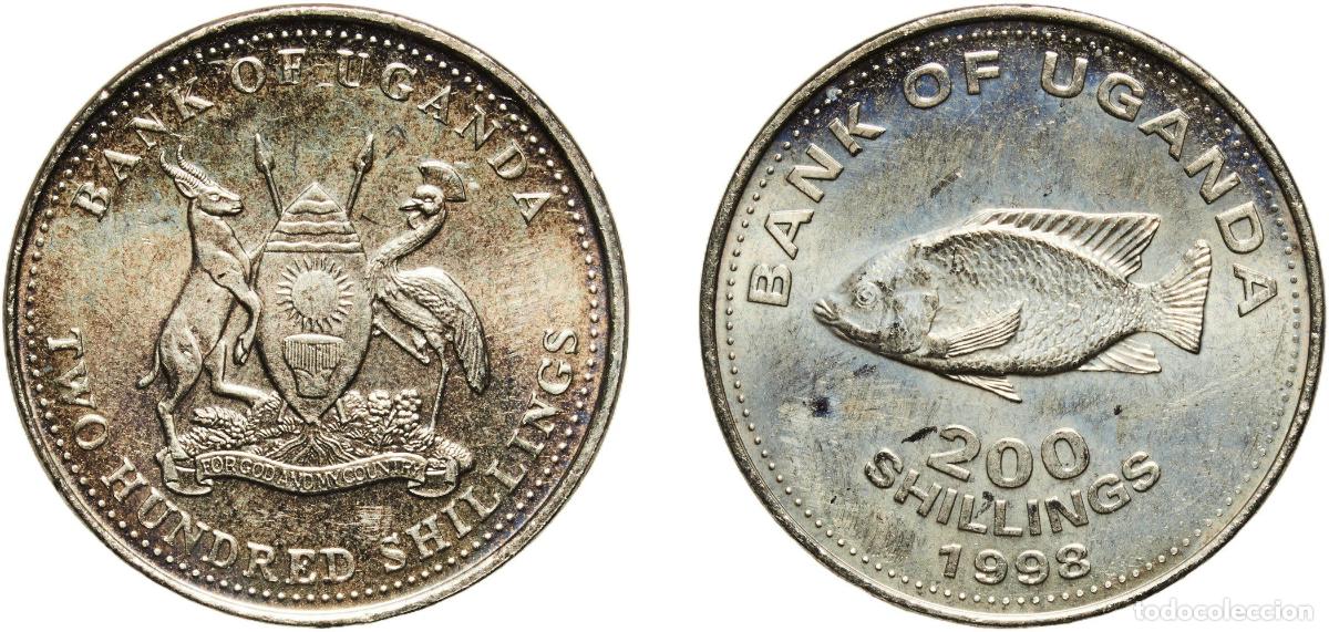 Material numism&aacute;tico: Uganda Republic 1998 200 Shillings (Non-magnetic) Copper-nickel Royal Canadian Mint 8.05g UNC KM 6