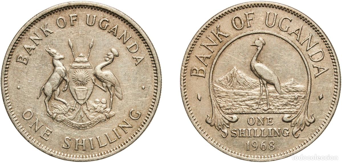 Material numism&aacute;tico: Uganda Republic 1968 1 Shilling Copper-nickel Royal Mint (10000000) 6.79g XF KM 5 Sch&ouml;n 5 Y 5