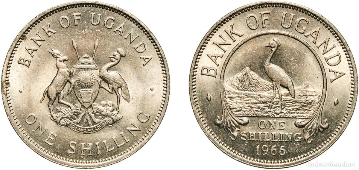 Material numism&aacute;tico: Uganda Republic 1966 1 Shilling (Non-magnetic) Copper-nickel Royal Mint (24500000) 6.73g UNC KM 5