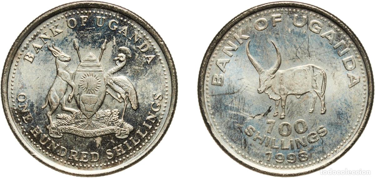 Material numism&aacute;tico: Uganda Republic 1998 100 Shillings (Non-magnetic) Copper-nickel Royal Canadian Mint 7.05g UNC KM 6
