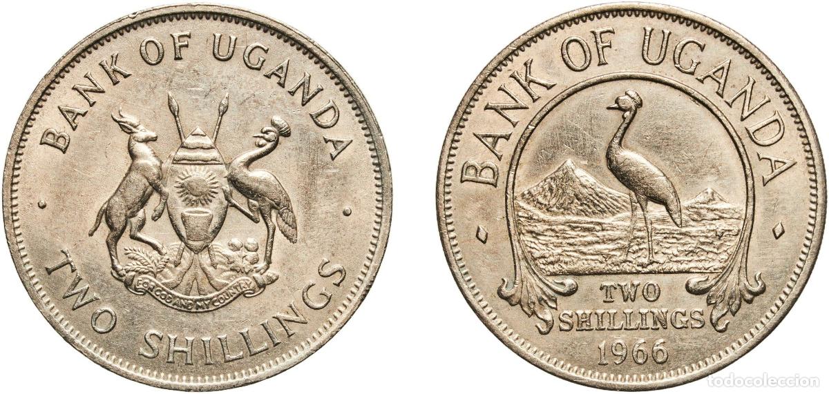 Material numism&aacute;tico: Uganda Republic 1966 1 Shilling Copper-nickel Royal Mint (24500000) 11.7g AU KM 5 Sch&ouml;n 5 Y 5