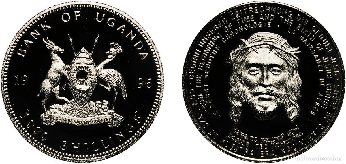 Material numism&aacute;tico: Uganda Republic 1996 1000 Shillings (Birth of Jesus) Copper-nickel 28.86g PF KM 74 Sch&ouml;n 75