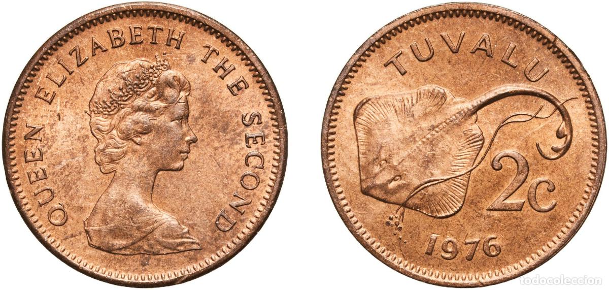Material numism&aacute;tico: Tuvalu Constitutional Monarchy 1976 2 Cents - Elizabeth II (2nd portrait) Bronze (97% Copper, 0.5%