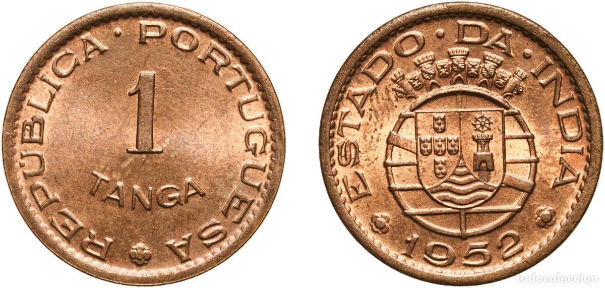 Material numism&aacute;tico: India Republic 1952 1 Tanga (Lisboa mint) Bronze Lisbon Mint (9600000) 3.97g UNC KM 28 Gomes R 03.
