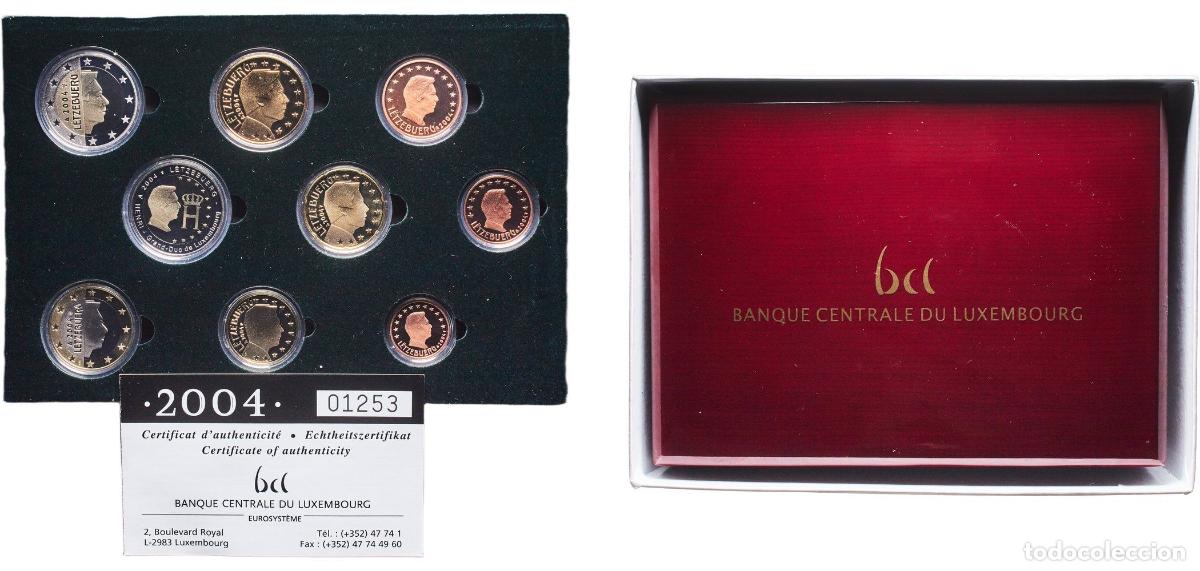 Material numism&aacute;tico: Luxembourg 2004 Proof Euro set with 9 coins - Henri I (Monogramme) Bimetallic: nickel brass clad ni