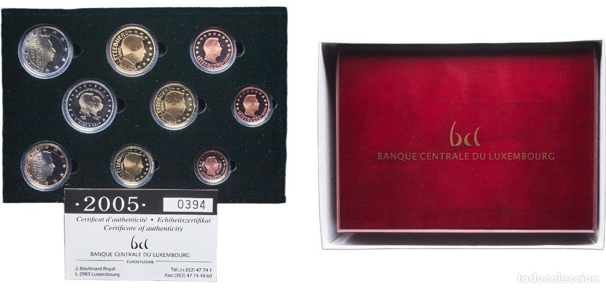 Material numism&aacute;tico: Luxembourg 2005 Proof Euro set with 9 coins - Henri I (Henri and Adolphe) Bimetallic: nickel brass