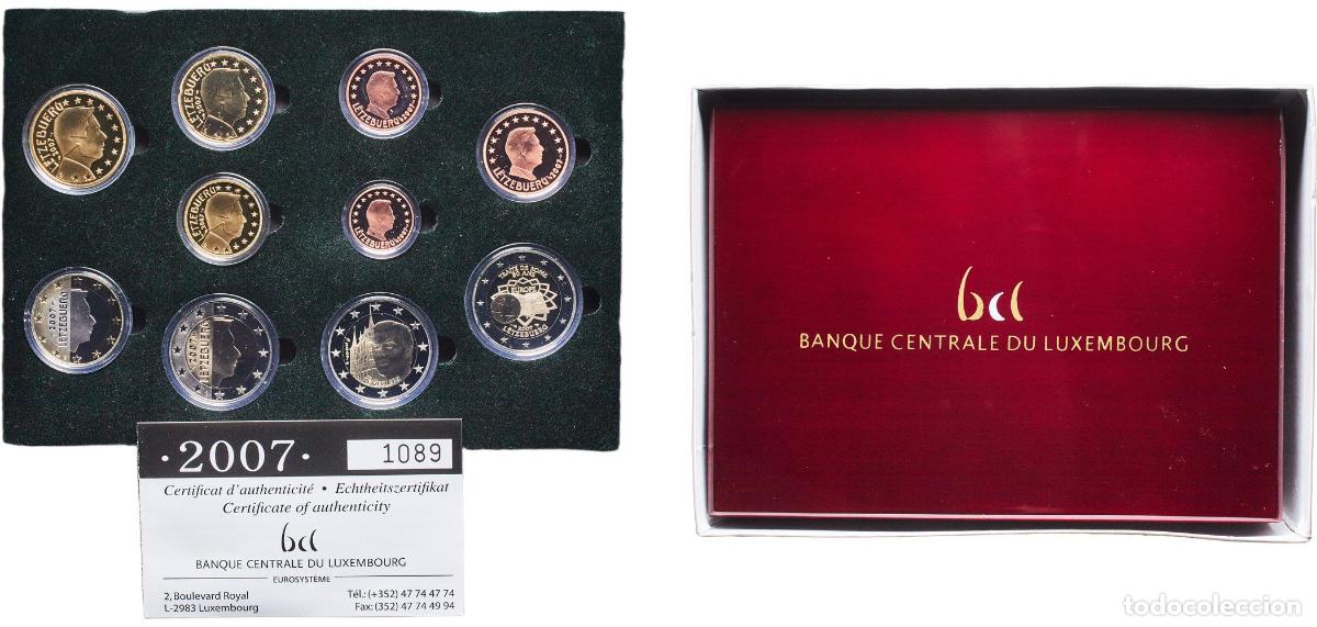Material numism&aacute;tico: Luxembourg 2007 Proof Euro set with 10 coins - Henri I (2nd map) Bimetallic: nickel brass clad nick