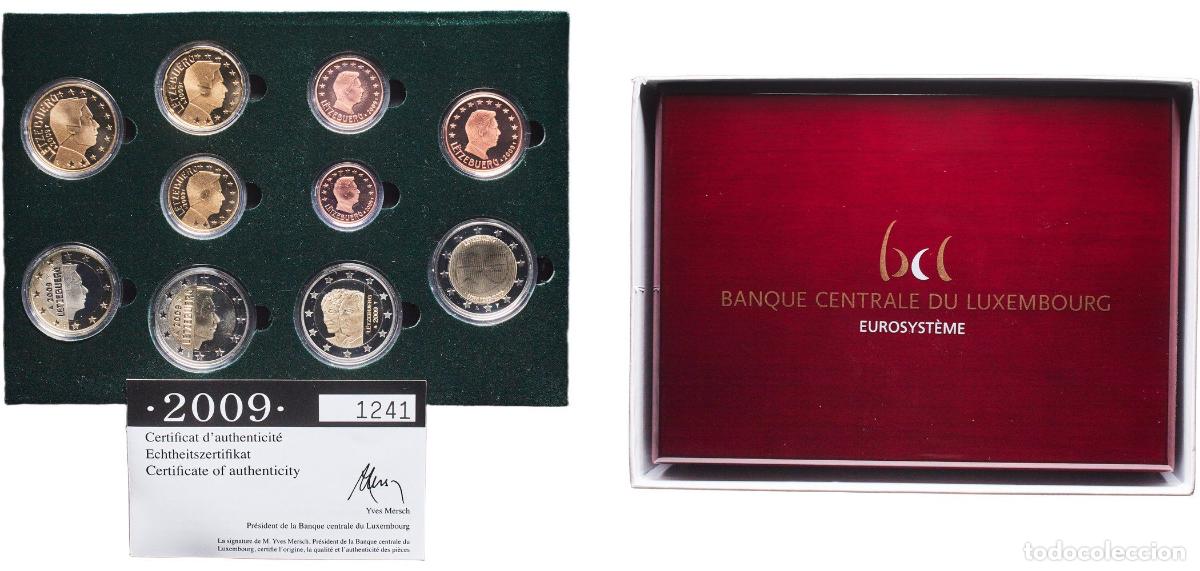 Material numism&aacute;tico: Luxembourg 2009 Proof Euro set with 10 coins - Henri I Bimetallic: nickel brass clad nickel centre