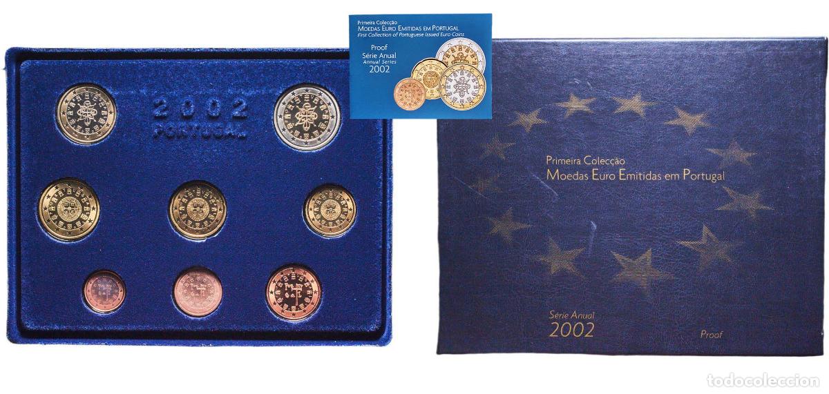Material numism&aacute;tico: Portugal Third Republic 2002 Proof Euro set with 8 coins (1st map) Bimetallic: nickel brass clad ni