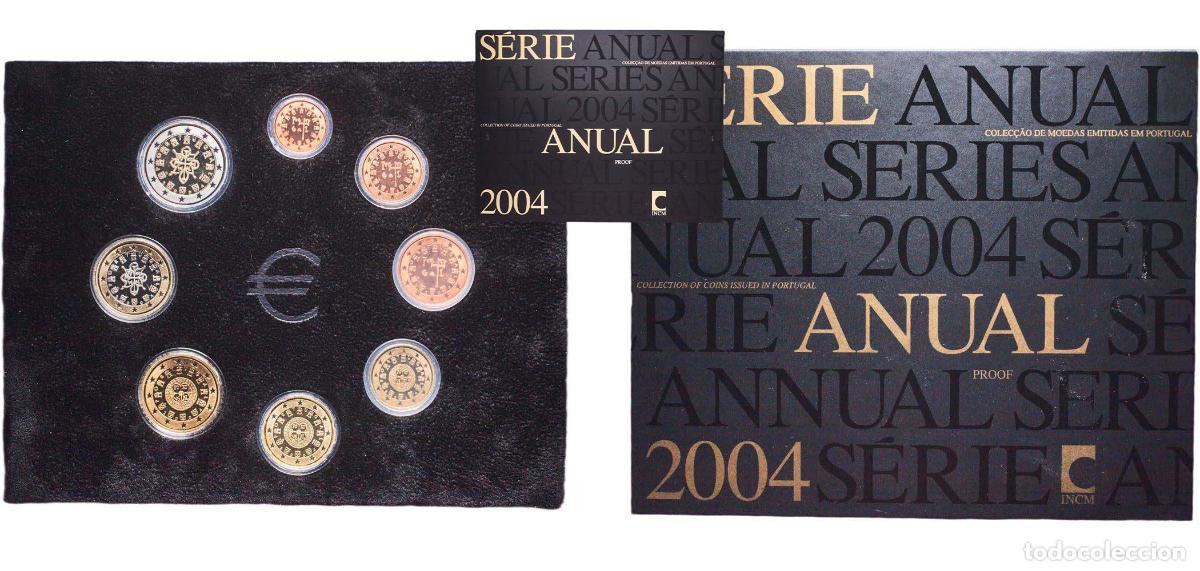 Material numism&aacute;tico: Portugal Third Republic 2004 Proof Euro set with 8 coins (1st map) Bimetallic: nickel brass clad ni