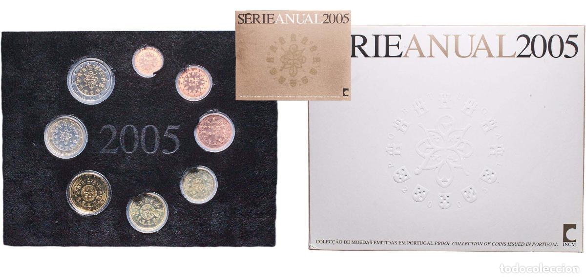 Material numism&aacute;tico: Portugal Third Republic 2005 Proof Euro set with 8 coins (1st map) Bimetallic: nickel brass clad ni