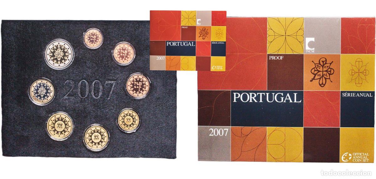 Material numism&aacute;tico: Portugal Third Republic 2007 Proof Euro set with 8 coins (1st map) Bimetallic: nickel brass clad ni