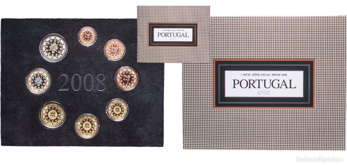 Material numism&aacute;tico: Portugal Third Republic 2008 Proof Euro set with 8 coins (2nd map) Bimetallic: nickel brass clad ni