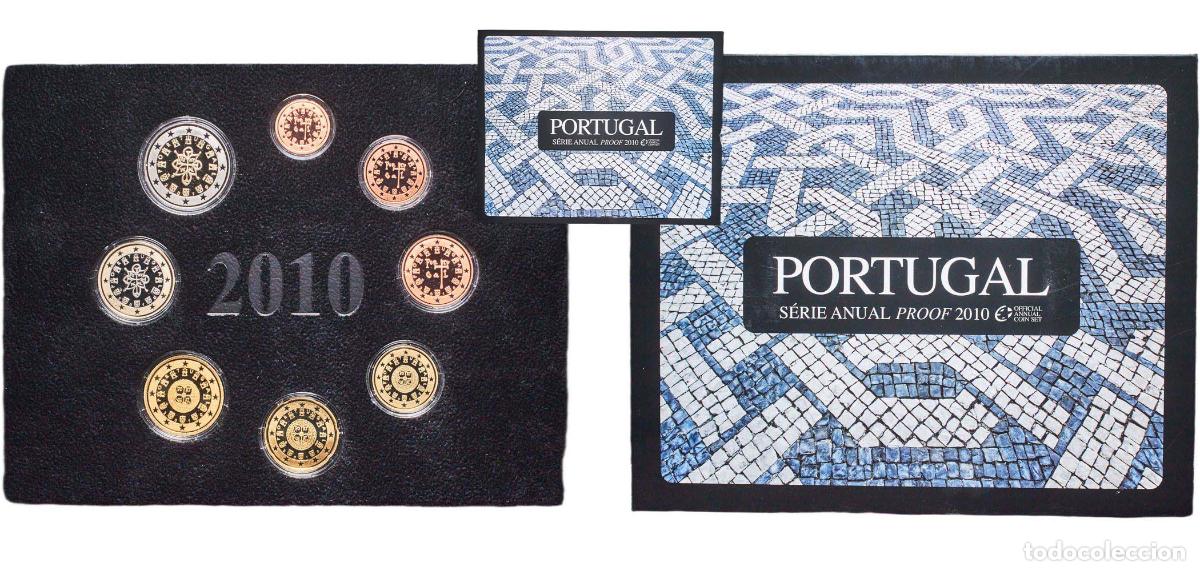 Material numism&aacute;tico: Portugal Third Republic 2010 Proof Euro set with 8 coins (2nd map) Bimetallic: nickel brass clad ni