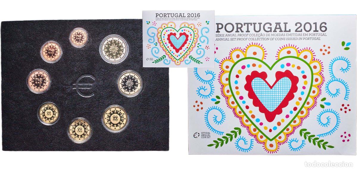 Material numism&aacute;tico: Portugal Third Republic 2016 Proof Euro set with 8 coins (2nd map) Bimetallic: nickel brass clad ni