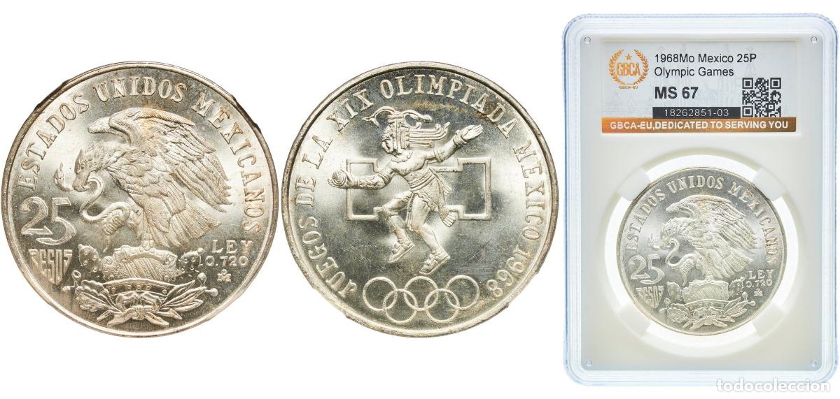 Material numism&aacute;tico: Mexico United Mexican States 1968 Mo 25 Pesos (Olympic Games) Silver (.720) (Copper .280) Mexican M