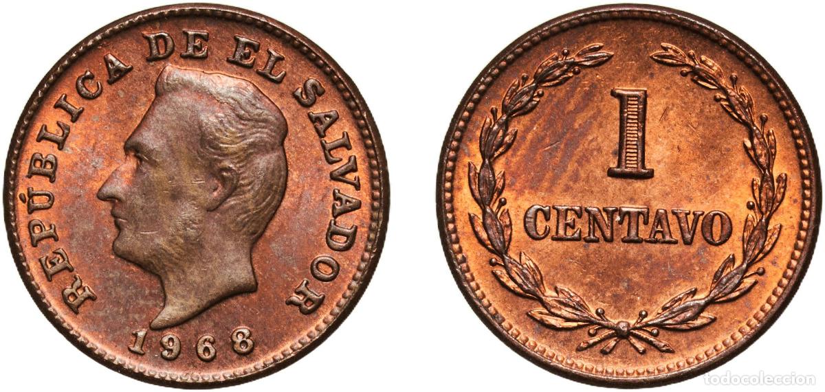 Material numism&aacute;tico: El Salvador Republic 1968 1 Centavo Brass (95% Copper, 5% Zinc) Denver Mint (5000000) 2.4g UNC KM