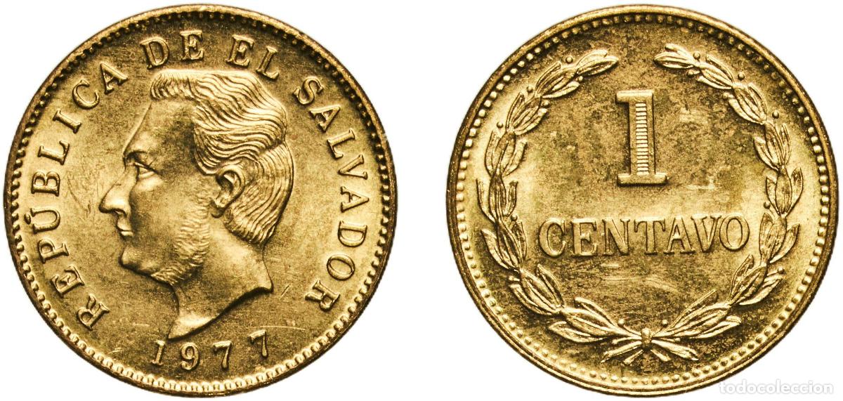 Material numism&aacute;tico: El Salvador Republic 1977 1 Centavo Brass (70% Copper, 30% Zinc) Sherritt Mint (40000000) 1.54g UNC